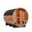 Sansheng® 6-Person Outdoor Patchwork Red Ceder Barrel Sauna With Front Porch For Backyard Relaxation(70.86''W x 94.49''D x 70.86''H)