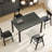 5 - Piece Black Dining Set, Modern Design Rectangular Kitchen Table And Solid Wood Dining Chairs