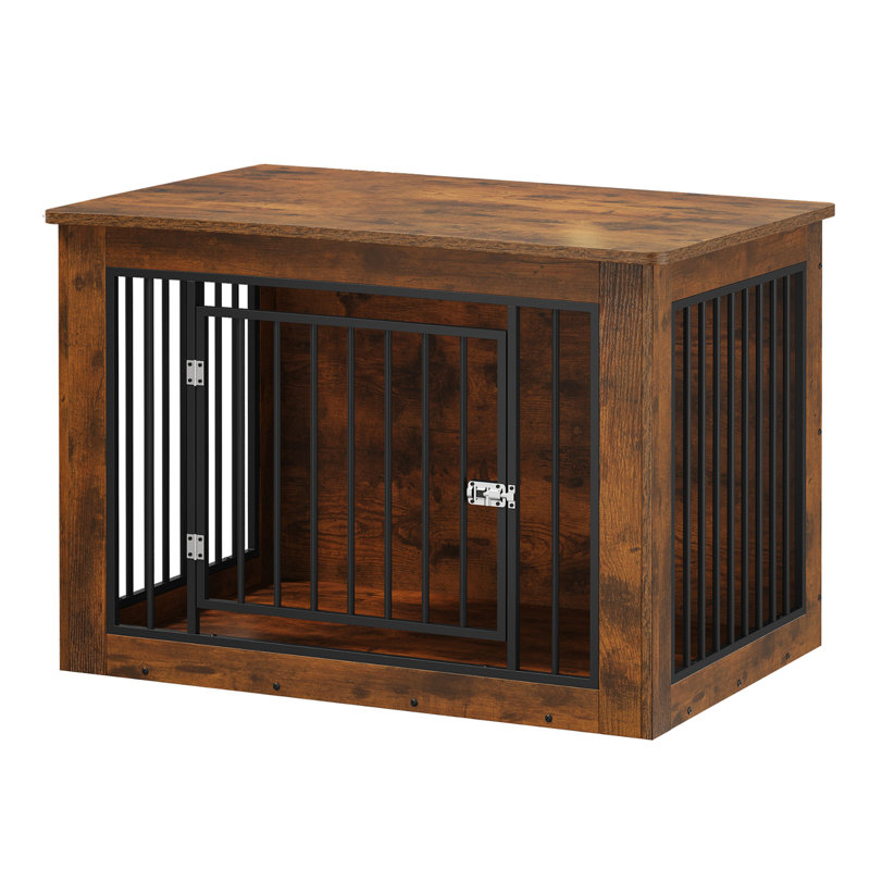 Caisse en bois pour chien, Brun, H 26,8 po x l 38,2 po x P 24 po