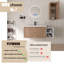 Ensemble de meuble-lavabo double mural 48 po avec lavabo en résine, petite tablette de rangement et armoire murale 48 po-1120174795