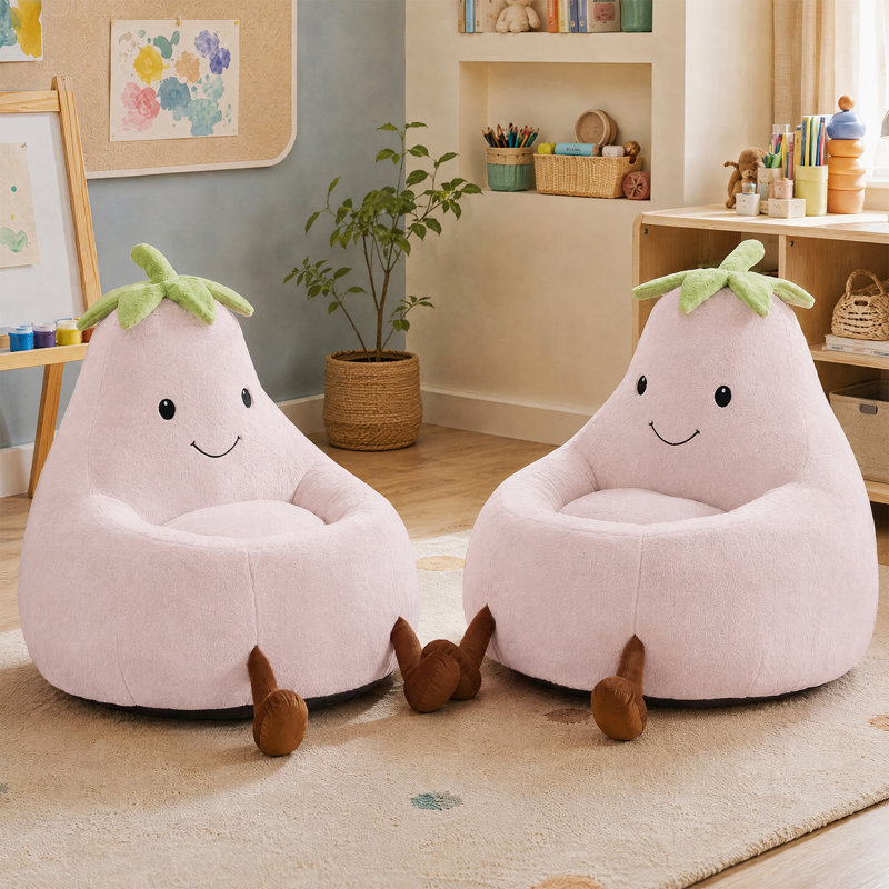 Fauteuil à billes avec aubergine Kannon, H 21,65 po x l 24,4 po x P 23,62 po, Pink