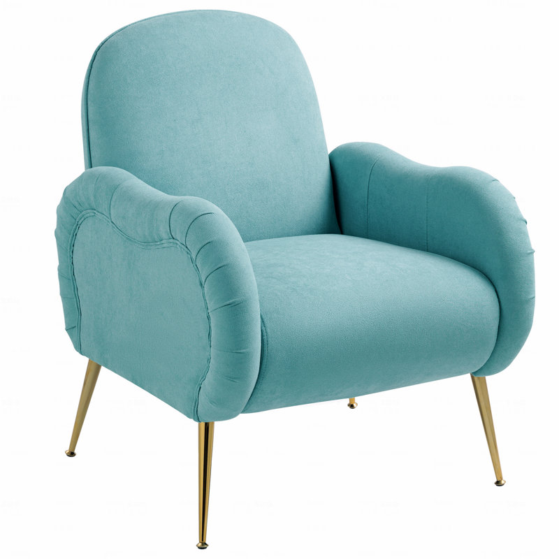 Fauteuil d'appoint avec pieds dorés en métal, fauteuil d'appoint en tissu flocon de neige, fauteuil d'appoint simple
