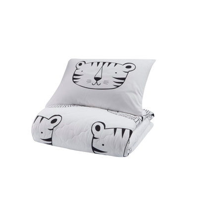 Couvre-lit 100% coton blanc / noir Antonucci