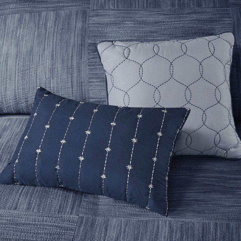 Édredon imprimé 7 pièces avec très grand lit, Édredon pour très grand lit et 6 pièces supplé