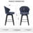 Modern Adjustable & 360° Swivel Counter Stools Set Of 2 - 25" Counter Height Durable PU Leather, BIFMA Certified For Kitchen Island & Home Bar, Blue-1179671440