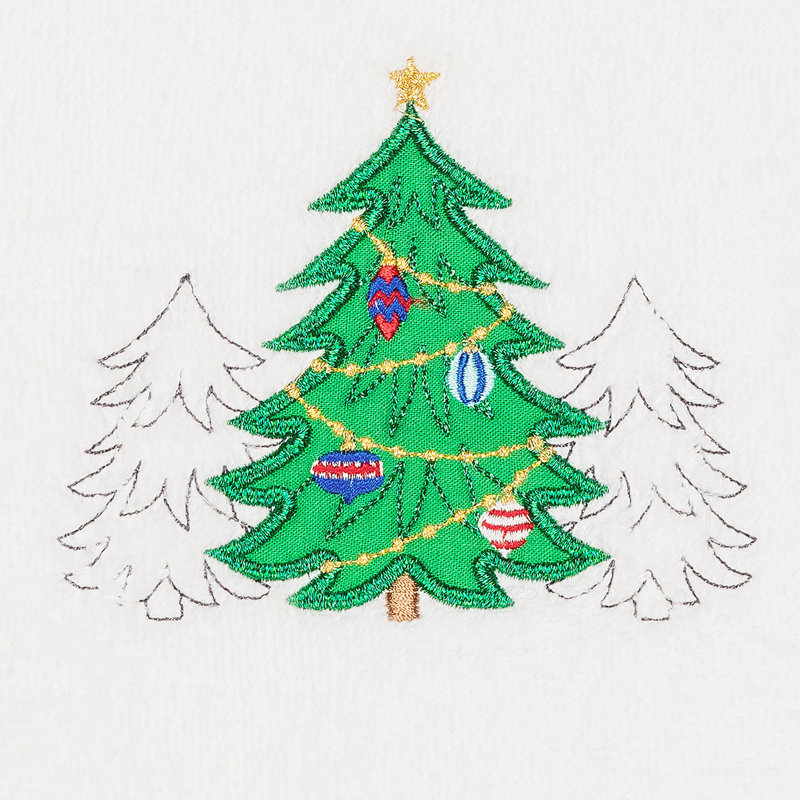 Christmas Midweight Hand Towel, White