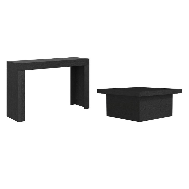 Jamar Modern Coordinated 2 Piece Living Room Accent Table Set, Dusty Gray Oak