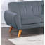 Canapé modulaire contemporain 2 pièces en velours gris foncé-126237432