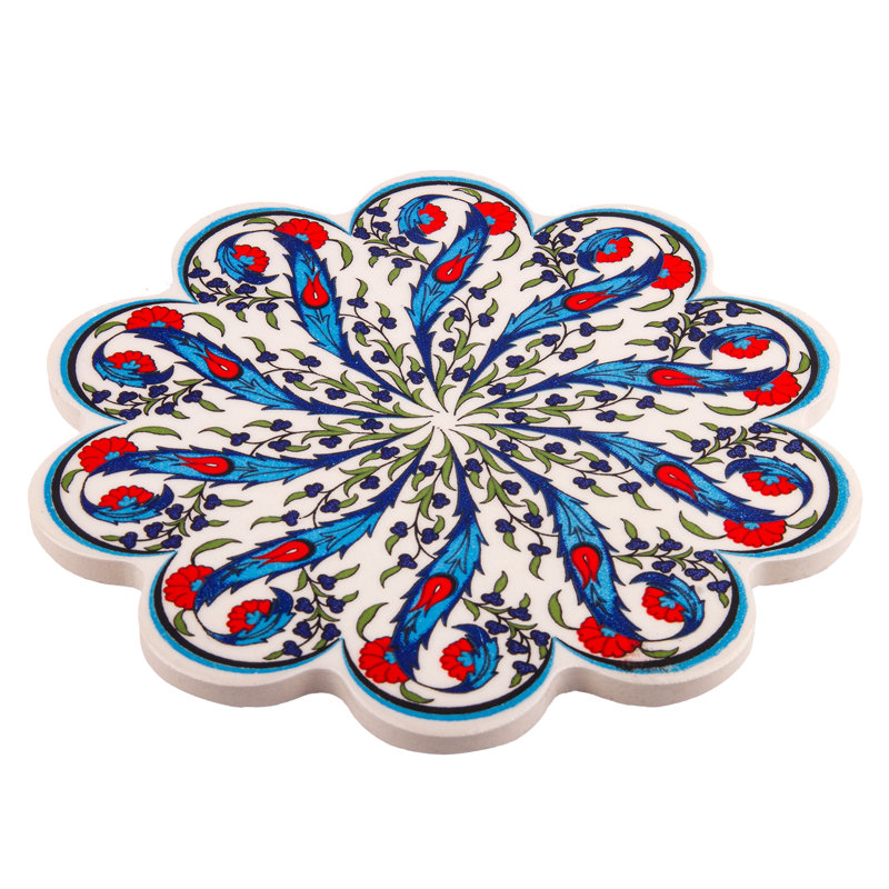 Vintage Style Ceramic Tile Trivet 7''