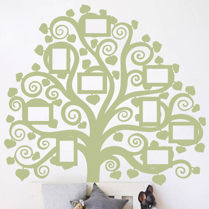 Décalcomanie murale images arbre familial, Céladon