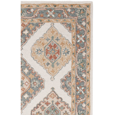 Gray Ivory Hand-Tufted Wool Rug