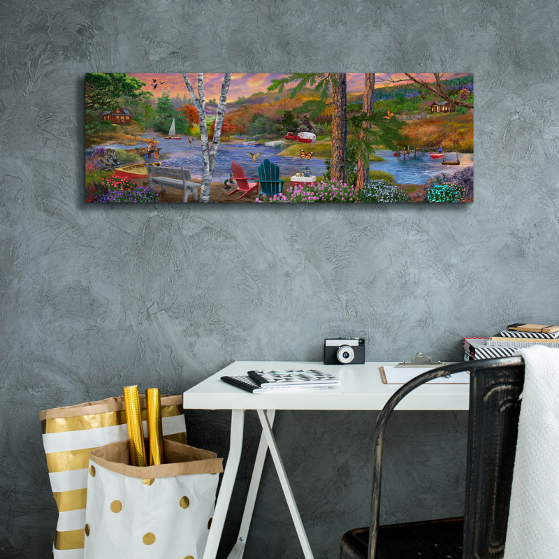 «Pleasure Lake Panorama» par Bigelow, illustrations, H 12 po x l 36 po