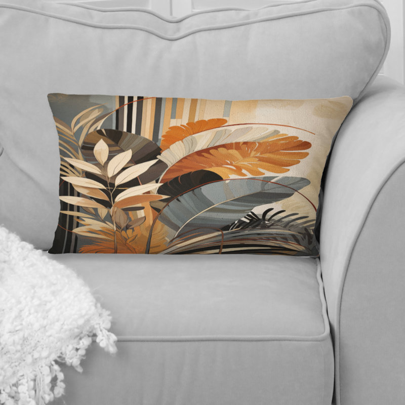 Coussin Funky Foliage In Terracotta - Abstract Botanicals