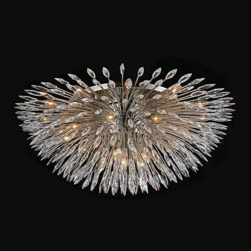 Lustre Nicollete, Argent perlé, 5, H 9 po x l 15 po x P 15 po