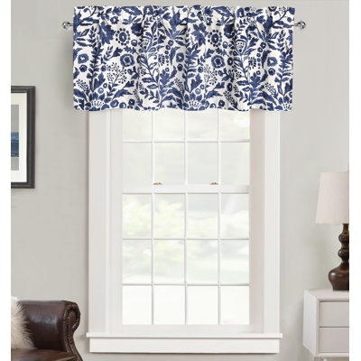 Floral Lined Valance Double Layer Thermal Insulated Room Darkening Blackout Valances 3 Inch Rod Pocket Window Valance for Bathroom Living Room