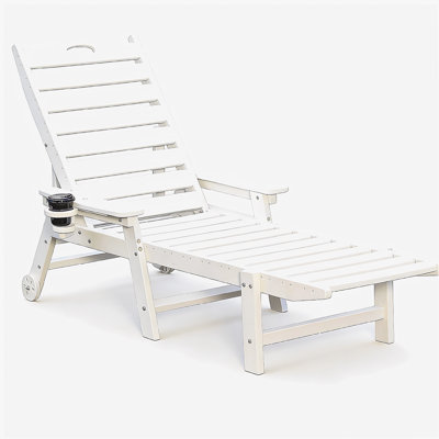Méridienne en PEHD pour l'extérieur, chaises longues pour piscine avec dossier réglable à 4 positions, supporte jusqu'à 360 lb pour la terrasse au bord de la piscine