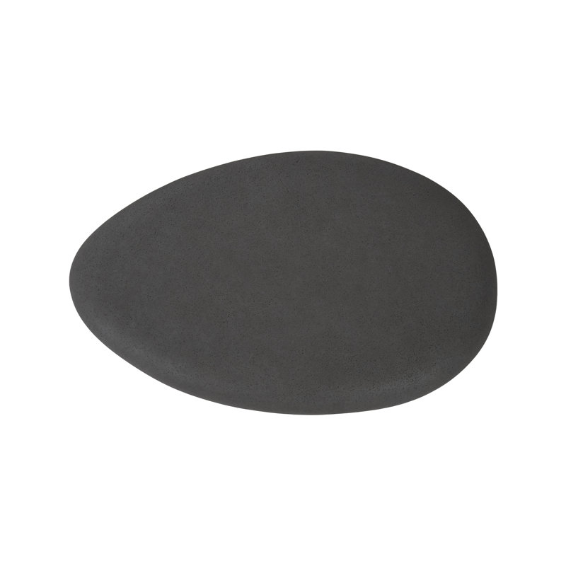 River Stone Drum Coffee Table, 16" H x 54" L x 34" W, Charcoal Stone