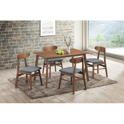 Caveney Wood Dining Set with Rectangle Table and Chairs