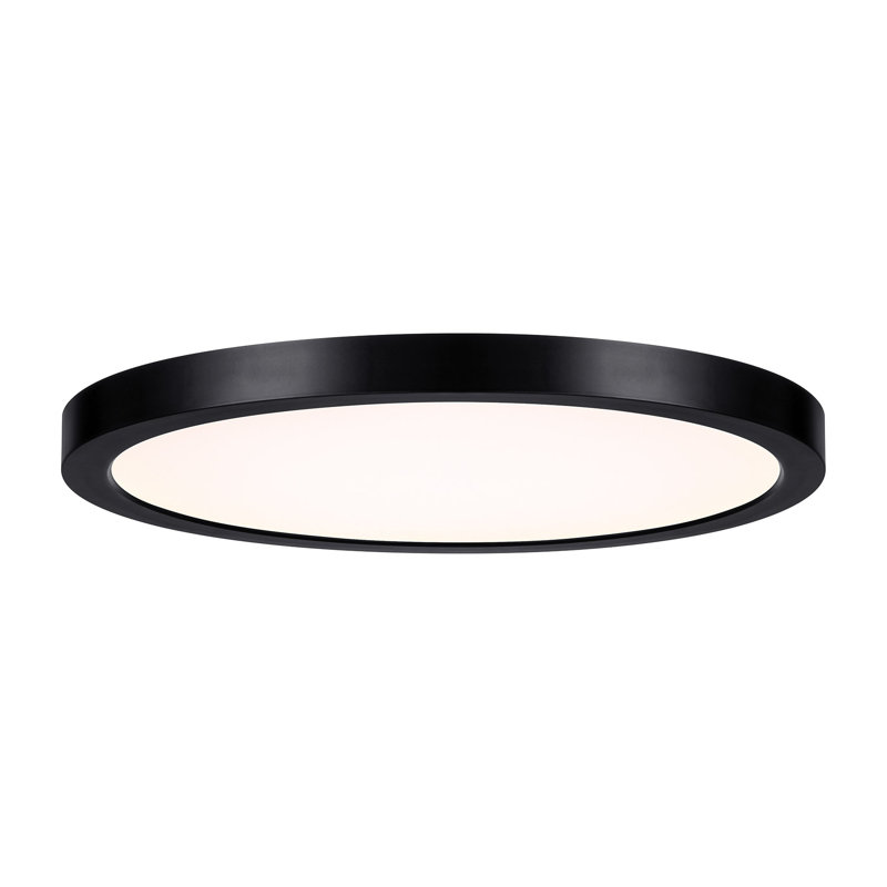 LED Flush Mount, 0.9" H x 12" W x 12" D, Black