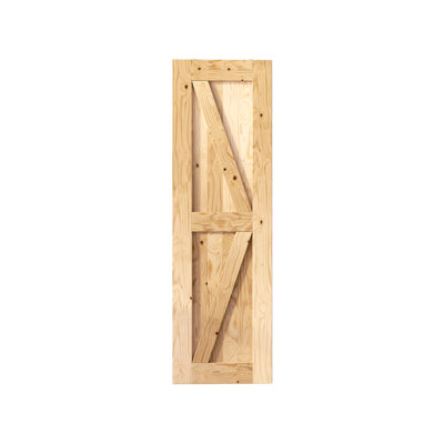 5-IN-1 Paneled Wood Pine Wood Unfinished/Unassembled Barn Door Only