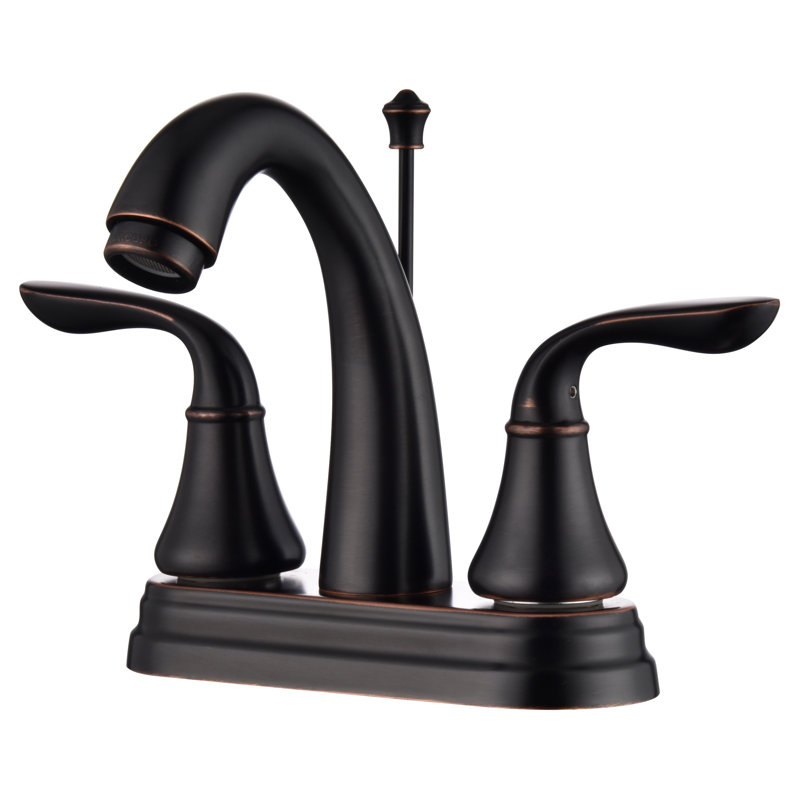 Kree Arc Double Handle Centerset Lavatory Bathroom Sink Faucet with Drain Assembly - Oil Rubbed Bronze, Oil Rubbed Bronze