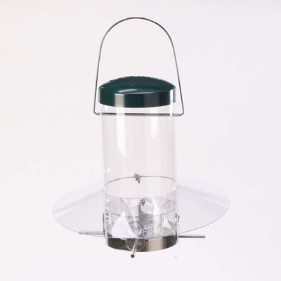 Birds Choice 12"" Classic Hanging Bird Feeder with Baffle Weather Guard, Green -  NP435