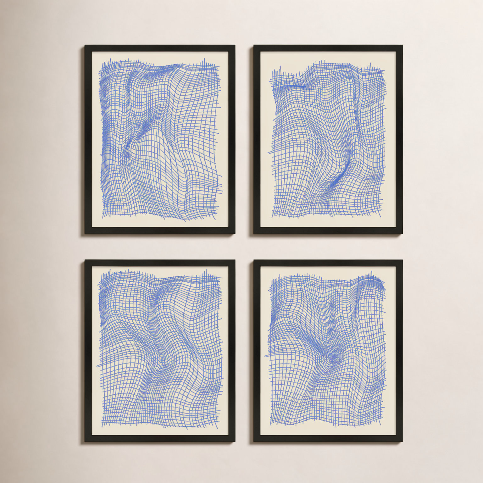 Netting by Jacques Pilon, 50" H x 160" W x 1.25" D, Black Single Structure Framed Paper