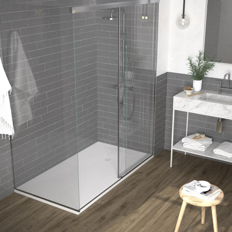 60'' W 36'' D Rectangular Shower Base, White Slate