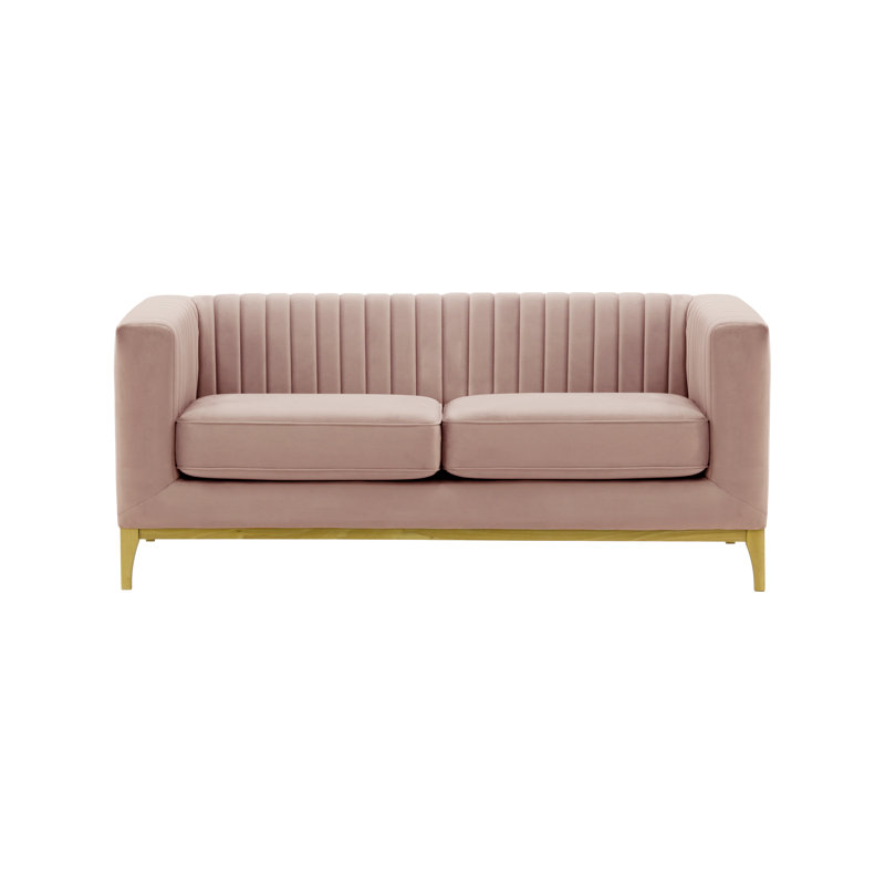 Buie Velvet Sofa, Like Oak, Pink