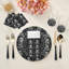 Petits sous-verres ronds en cuir vegan noir Crossbones
