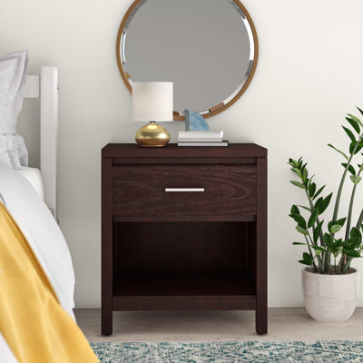 Dejon 1 - Drawer Solid Wood Nightstand in Brown