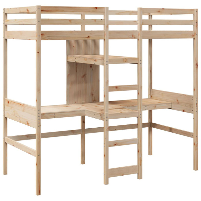 Sherbrooke High Sleepers with Trundle Included, Natural, Small Single (75 x 190 cm)