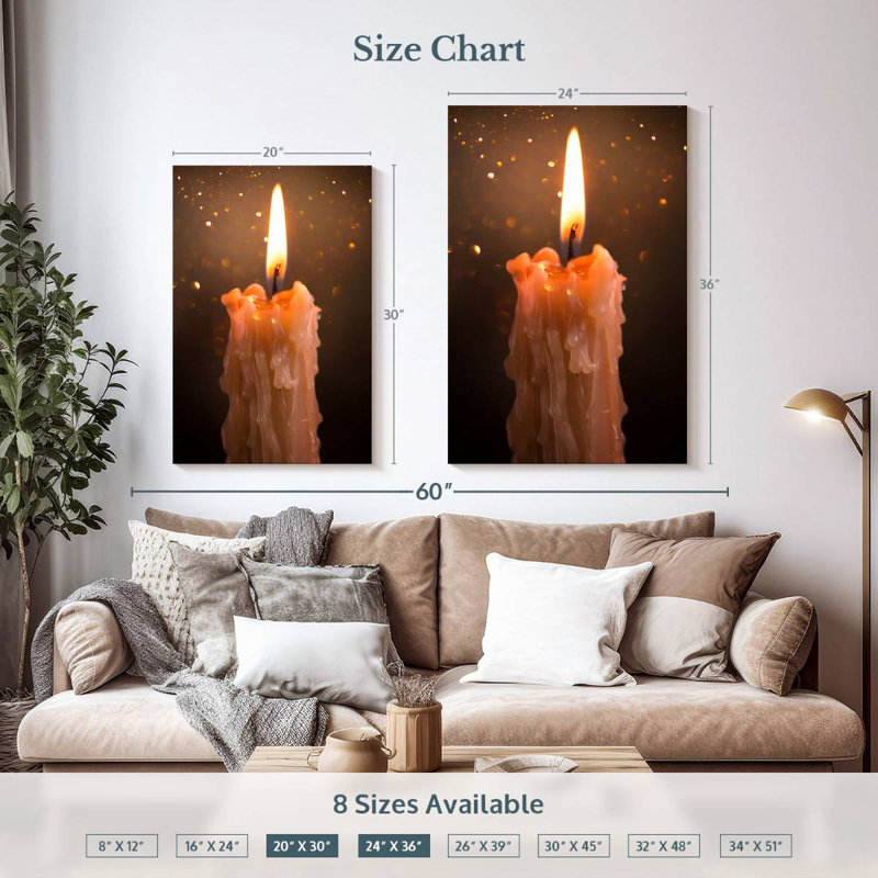 Adella Bright Candle, 36" H x 24" W