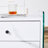 Double-Drawer Bedside Table.The Board Surface Is MDF With White Grain Sticker, And Both Sides Are Tempered Glass. The Design Is Simple And Elegant, With Excellent Storage Functions.W1512P285050