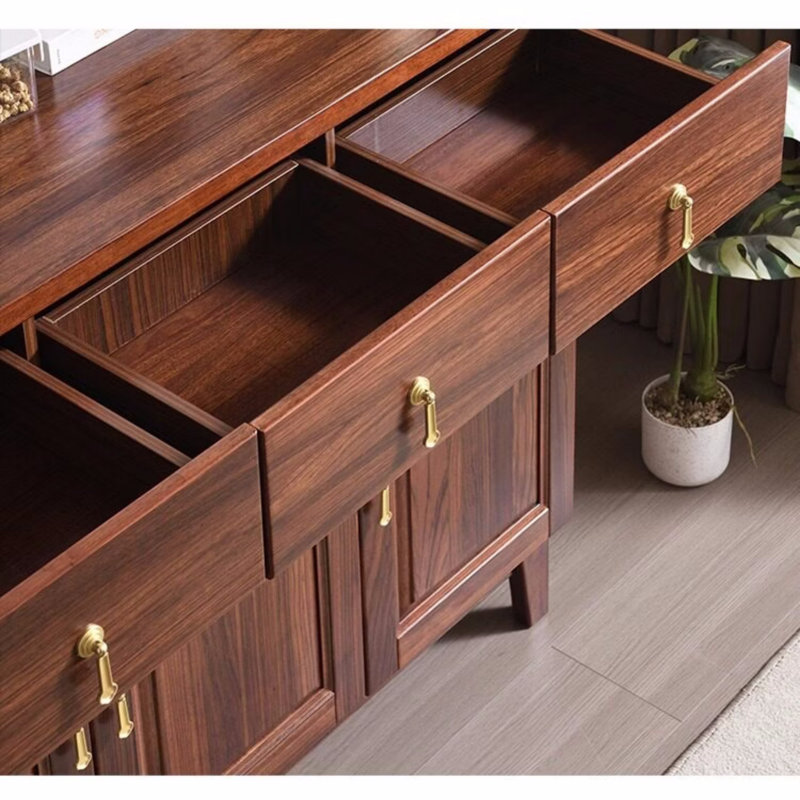 Buffet en bois massif de grande capacité, 39.37" H x 62.99" W x 15.75" D