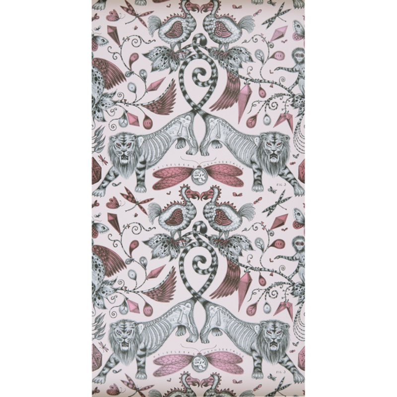 Extinct 5.5' L x 20.5" W Textured Wallpaper Roll, Pink