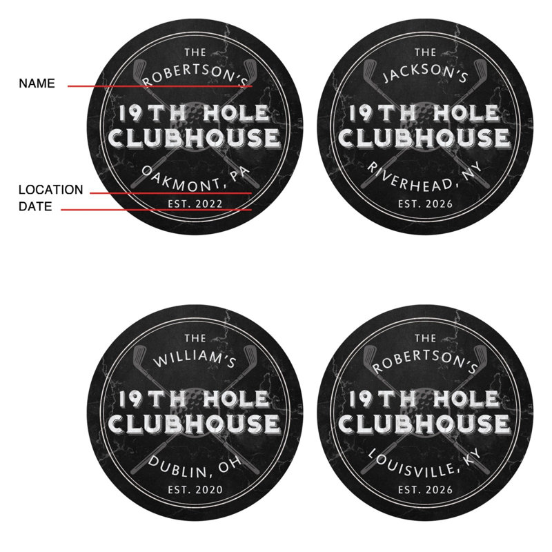 19Th Hole Clubhouse Custom Golf Signs, Circle, Yes