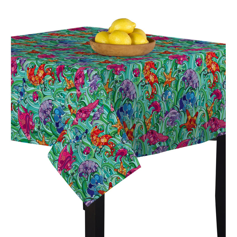 Sinha Ocean Life Habitat Tablecloth, 70" x 70"