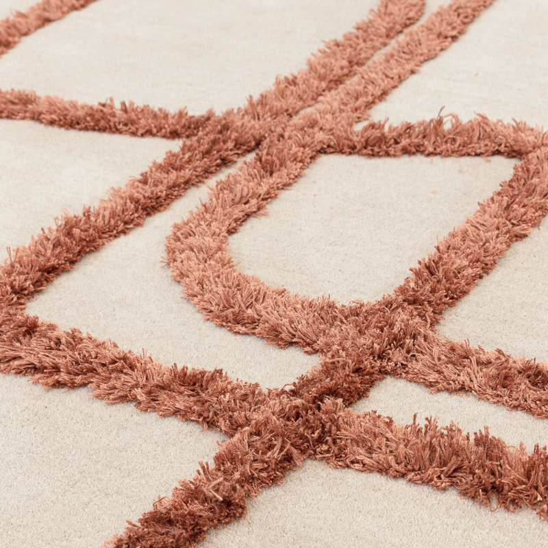 Brinlie Geometric Wool Hand Tufted Area Rug, Rectangle 200 x 300cm