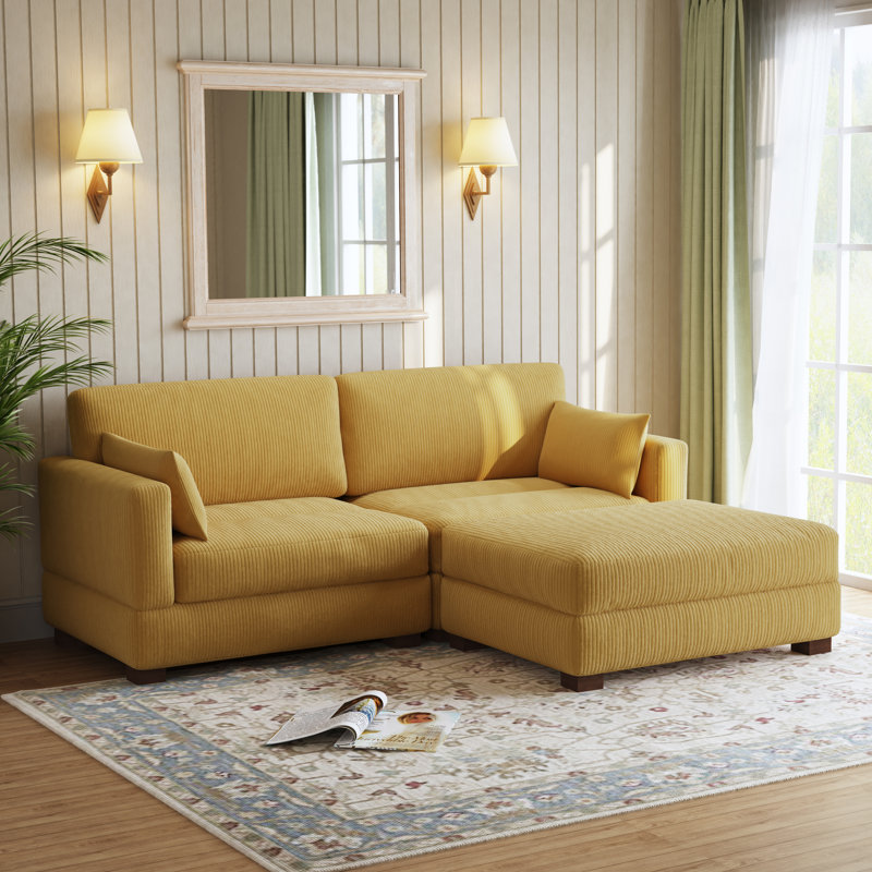 Maelina Reversible Modular Corner Sofa, Orange