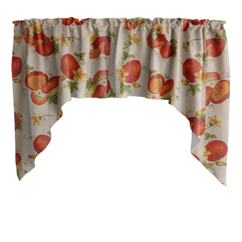 Cantonnière florale en mélange de coton l 58 po