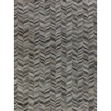 Natural Hide Cowhide Geometric Area Rug in Silver