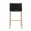 Tabouret de comptoir 26 po contemporain en métal doré et similicuir noir par - ensemble de 2-1364708674-1364708673