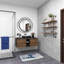 Wood 3 Level Wall Shelf with Metal Brackets-1108766712