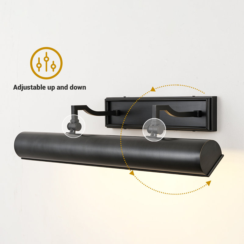 Rathbone 3-light 18'' Dimmable Wall Mounted Picture Light With Adjustable Arm, Matte Black