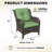 Outdoor Wicker Patio Chairs Set of 2, High-Back Deep Seating with Thickened Olefin Cushions, Wide Curved Armrests, Hand-Woven PE Rattan for Porch, Deck – Green-1172276153