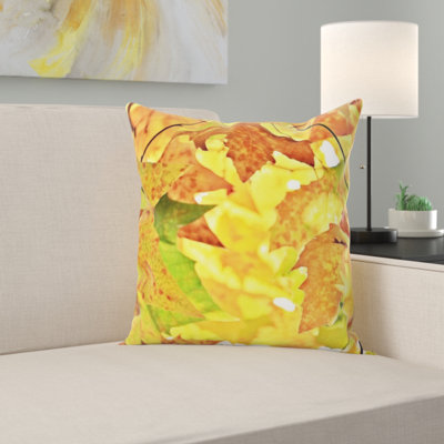 Floral Microsuede Throw Pillow