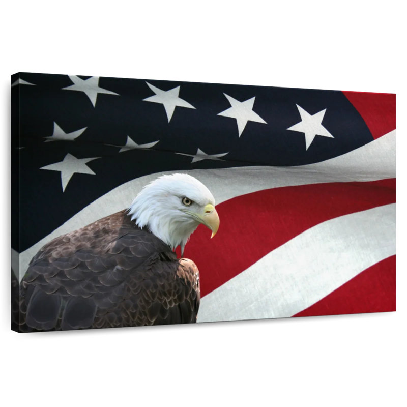 Brampt US Flag And The Bald Eagle, 30" H x 45" W