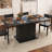 Fluted Extendable Dining Room Table For 4-6, 47-65 Inch Rectangle Kitchen Dining Table With Sliding Door, Storage-1884457045