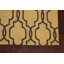 Tapis géométrique doré en laine touffeté à la main